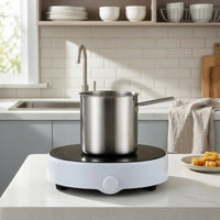 Uncoated Stainless Steel Deep Fryer Pot Cylindrical Fryer Pot with Basket Heat Resistant Household Cookware Portable for Food Contact Use