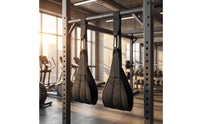 2 Pieces Heavy Duty Bodyweight Hanging Straps with Padded Arm Supports Comfortable Hanging Ab Straps with Metal Carabiner Sturdy Fitness Equipment Tear-Resistant for Home Gym
