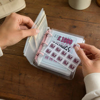 Mini PVC Money Saving Binder with Pockets, Portable Budget Planner Organizer for Cash and Cards