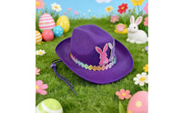 Easter Egg Decorated Hat Adorable Design Easter Cowboy Hat Lightweight for Girls