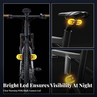 5 Lighting Modes Wireless Bike Turn Indicator High-Brightness LEDs Controller Control Cycle Tail Light Water Resistant for Commuting