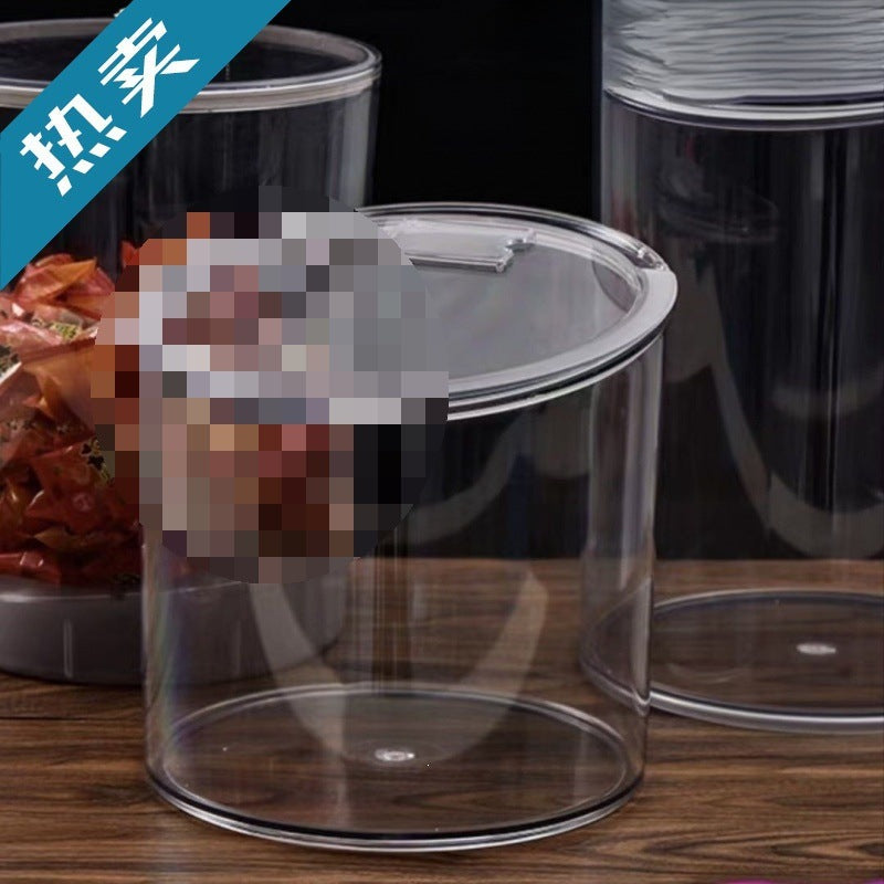 Plastic Sealed Jar for Candy and Dry Goods with Transparent Round Design