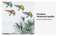 Metal Frog Wall Decor Iron Frog Sculpture Bright Dwelling Decoration for Gardener Porch