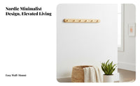 Multi-Peg Hook Rail No-Drill Installation Coat Hanger Space-Saving for Dorm Room