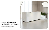 Modern Reception Desk Sturdy Construction Varnish Finish Front Desk Scratch-Resistant Commercial Cashier Counter for Business Owners, Lobby, Showroom