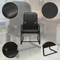Sled Base Chair Black Conference Chair High Back Furniture for Professionals, Students, Home Office, Waiting Room