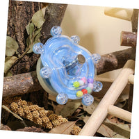 Rotating Disc Toy Rotating Wheel with Internal Beads, Suction Cup Cage Mount Toys, Puzzle for Parakeet Budgie Cockatiel Bird