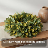 Artificial Eucalyptus Wreath Versatile Decor Greenery Wreath Farmhouse Door Hanger for Homeowners, Event Organizer S, Porch, Window, Wedding
