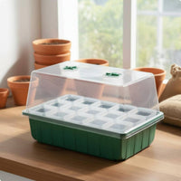 Mini Greenhouse Propagator Box Thickened Seedling Sprouting Tray Set Transparent Base View Cells Humidity Dome Starter Kit for Balcony
