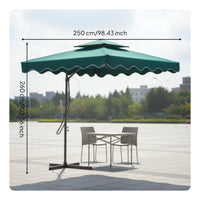 Protection Freestanding Market Sunshade Wind Resistant Cantilever Umbrella Waterproof Offset Patio Umbrella Fillable Base for Poolside