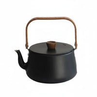 Aluminum Camping Kettle Wood Handle Campfire Kettle Controlled Pour Spout Portable Water Boiler for Hikers