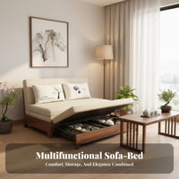 2-Seater Storage Sofa Bed Space-Saving transformable Loveseat Foldable Household Seating for Students, residents, Living Room, Home Office