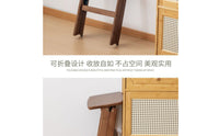 Foldable Wooden Step Stool Space-Saving V-Shaped Step Stool No Assembly Required Home Helper
