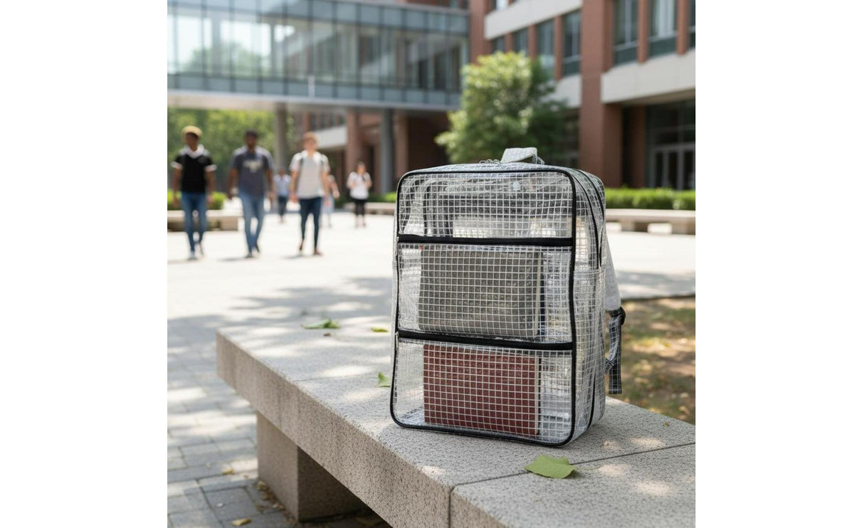 Transparent PVC Backpack with Zipper Closure, Wear-Resistant, for Engineers