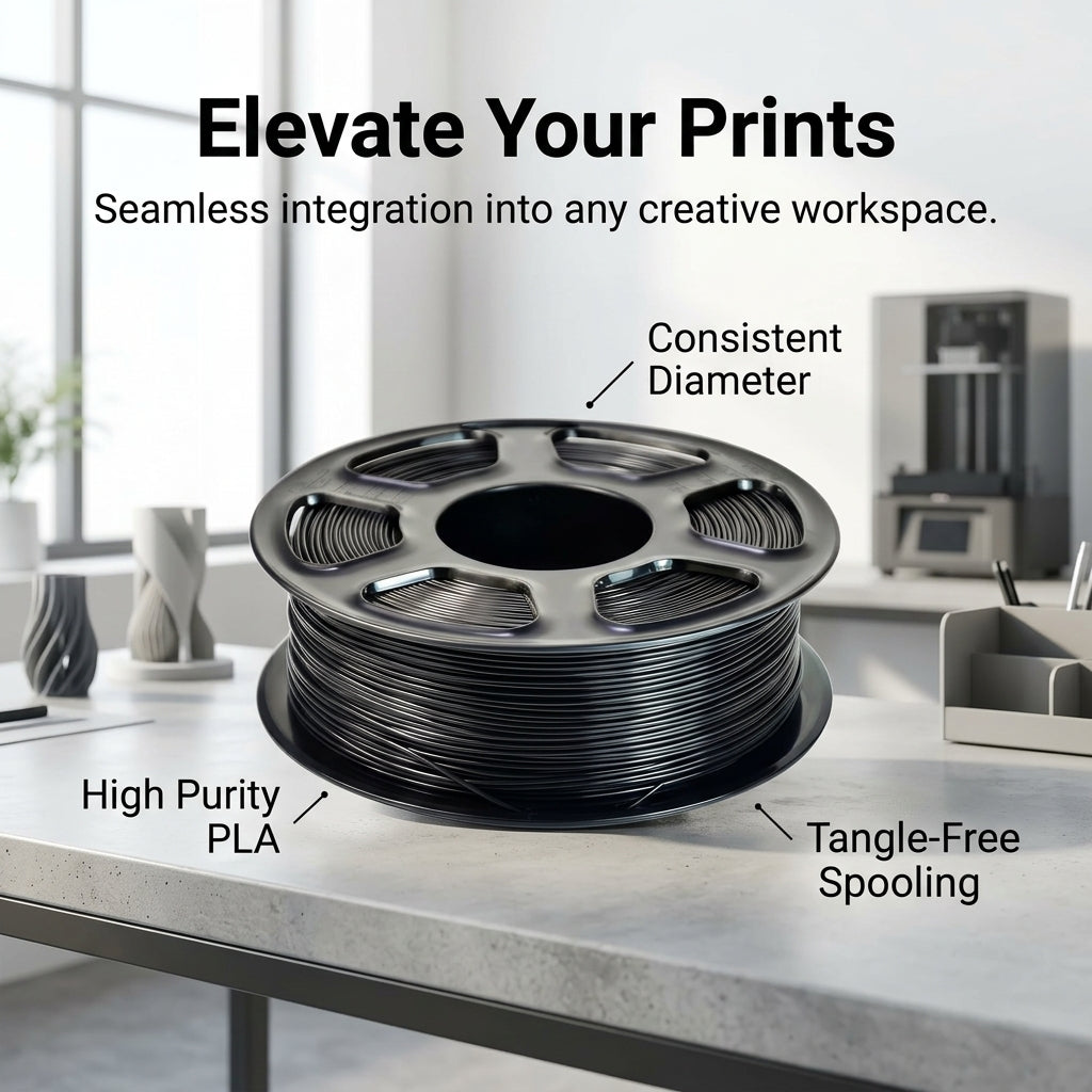 PLA Filament for 3D Printing, 1.75mm Diameter 1kg Spool, Material for FDM and Hobbyists