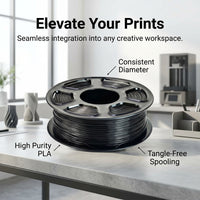 PLA Filament for 3D Printing, 1.75mm Diameter 1kg Spool, Material for FDM and Hobbyists