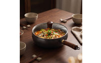 Iron Wok with Lid Heavy-Duty Pre-Seasoned Wok Ergonomic Cookware for Everyday Cooking, Kitchen