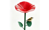 Flower Garden Stake Bird Bath Two-in-oneFunction Bird Bath with Stake Decorative Outdoor for Birds