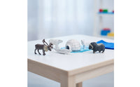 6 Pieces Arctic Animal Figures with igloos Miniature Arctic Animal Playset Educational Toy for Kids, Classroom