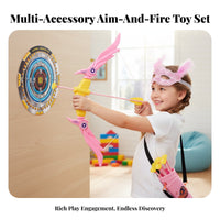 Indoor outdoor-activity Suction disc archery launcher and bolt Set with targeting board Wearable bolt holder Sports Toy for children, Beginners, Boys, Kindergarten, Playroom, rearyard, Home