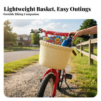 Rope Bike Basket Soft Material Retro Design Bike Basket Large Capacity for Young Children, Pushchair