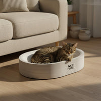 Less Mess Design Cardboard Cat Scratcher Bed Sturdy Construction Corrugated Cat Scratching Bowl Protects Furniture Corrugated Lounge Bed Recyclable Material