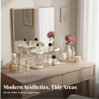Wavy Tiered Display Shelf Transparent Cosmetic Holder Space-Saving for Bathroom