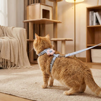 Cat Harness and Leash Set, H-shaped Adjustable Cat Walking Harness for Small Cats, 1.2m Outdoor Cat Leash for Outdoor Walking, M Size 6-14 pounds