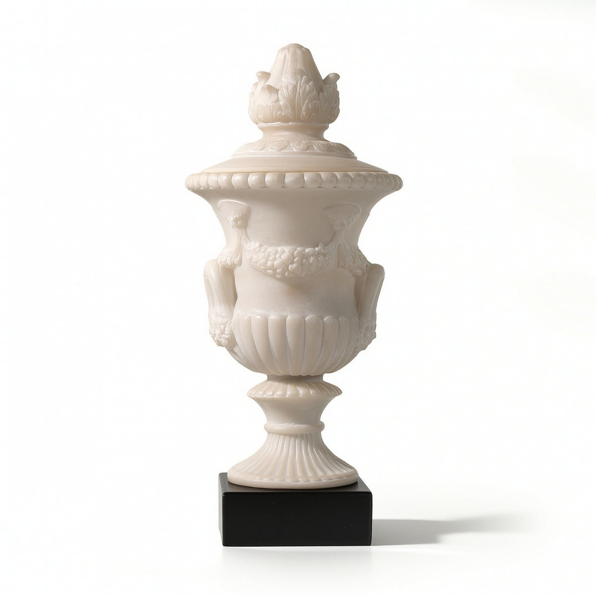Vase with Lid Ornate Vase with Pedestal Antique Classical Looking Urn for Homeowners, Grand Lobby