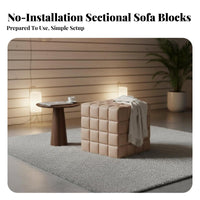 Nordic Aesthetic Upholstered Cube Seat Minimalist Design configurable Sofa Block Shape Seating Furniture versatile Combination for Business Owners, Apartment Dwellers, Interior Designers, Reception Area, Waiting Room, Lounge