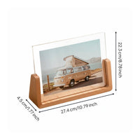 Freestanding Design U-Shaped Wood Base Photo Frame Easy to Use Frameless Picture Holder for Desk Decor