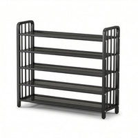 5-Tier Shoe Rack Space-Saving Furniture Solid for Renters
