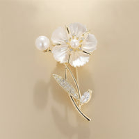 Floral Gemstone Brooch Elegant Flower Brooch Gold Brooches for Women, Formal Outfits, Office