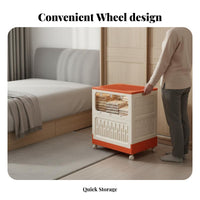 Large Capacity Foldable Container with Steel Frame foldable Design Household Storage Reinforced Handles Organizer Bin two-way entry for Apartment Dwellers, Homeowners, Bedroom, Dorm Room, Nursery, Under Bed
