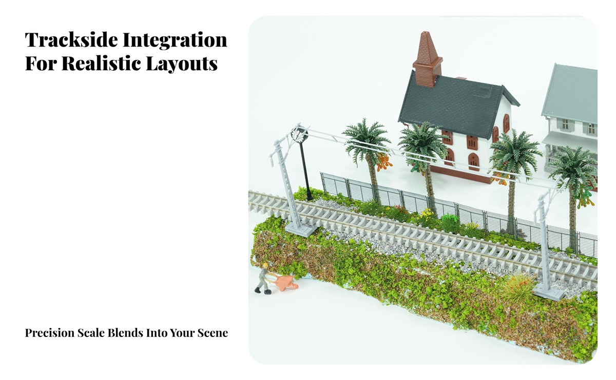 Catenary Pole with Rectangular Base | Realistic N Scale Design, Detailed Overhead Arm Structure, for Dioramas