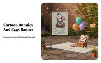 Holiday Garden Flag Festive Design Easter Hare Flag Weather Resistant Outsidedoor Decoration for Homeowners, Party Hosts, Porch, Patio, Entryway