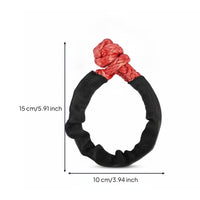 Black Sleeve Winch Recovery Loop Compact Synthetic Rope Recovery Accessory Heavy Duty Vehicle Gear for Winching, Towing