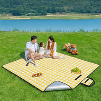 Picnic Blanket and Camping Mat for Outdoor Activities, Spun Material Camping Blanket with Geometric Pattern, Waterproof Mat