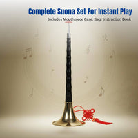 Professional D Key Suona, Faux Rosewood Ebony, Full Set, Beginner Friendly, Chinese Wind Instrument