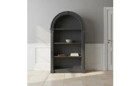Multi-Functional Arched Top Display Rack Sturdy and Long-Lasting Arched Top Bookcase Easy Assembly French Design Display Shelf for Living Room, Entryway, Home Office, Bedroom