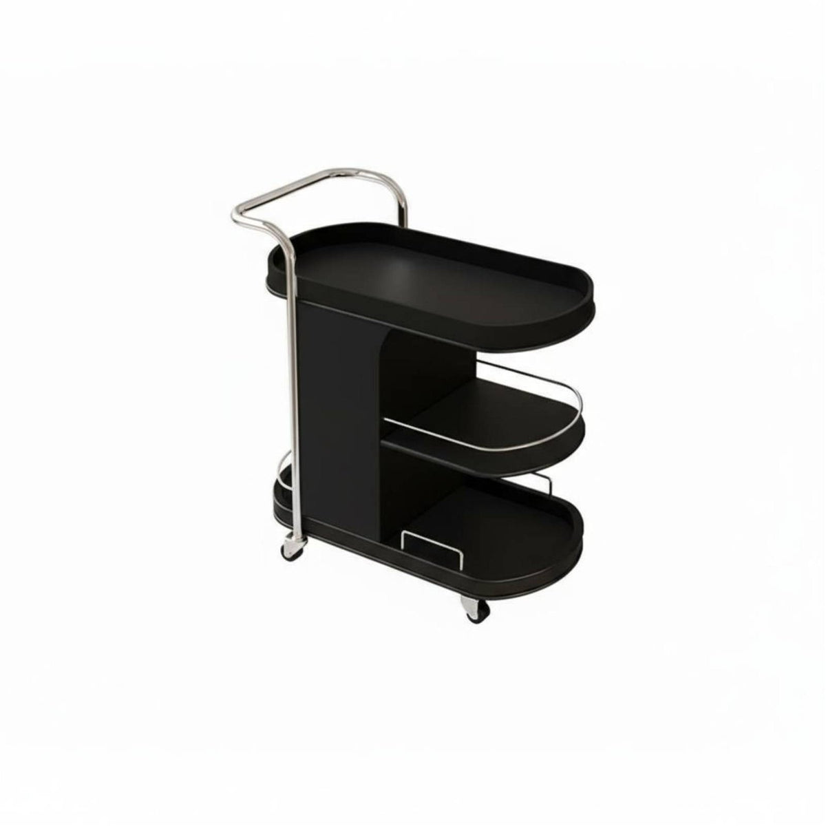 Mobile Design Rolling C-Shaped Table On casters C-Shaped Couch Stand Multi-Purpose eveningstand Space-Saving for Apartment Dwellers, Homeowners, Home Workers, Living Room, Bedroom, Balcony, Small Spaces