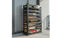 Space-Saving Design Multi-Tier Shoe Rack Large Capacity Carbon Steel Utility Rack Easy Assembly Shelving Unit Adjustable Shelves for Garage