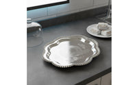 Elegant Design Beaded Tray Mirror-Like Surface Silver Serving Tray Reusable Decorative Fruit Platter Long-Lasting