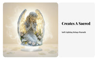 Praying Angel Statue Night Light Function LED Angel Figurine Heartfelt Gift for Christians, Grieving Individuals, Desktop, Bedroom, Bookshelf