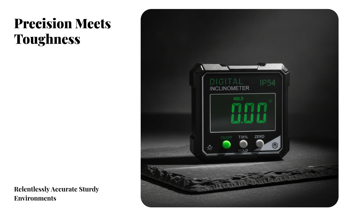 Easy to Read Digital Inclinometer | Simple Three-Button Control, Compact Square Design, Digital Angle Gauge, for Home Improvement