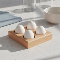 Wood Egg Holder Tray Smooth Finish Wooden Egg Tray for Pantry