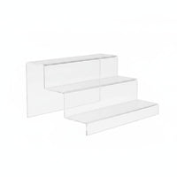 High Clarity Acrylic Step Display Stand Multi Purpose Tiered Acrylic Display Shelf Sturdy Home Decor Thickened Material for Live Broadcasting