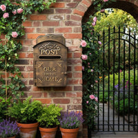 Vintage Mailbox Outdoor Mailbox with Latch Space-Saving Wall-Mounted Letterbox for Entryway