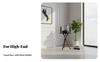 Sturdy Construction Wooden Speaker Tripod Heavy Duty Speaker System Floor Stand Reduces Vibrations Solid Wood Audio Stand Acrylic Top Panel for Living Room, Bedroom