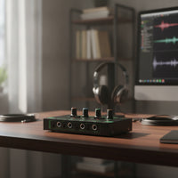 4-Channel Headphone Amplifier Compact Stereo Headphone Amp Metal for Artists, Podcast Station